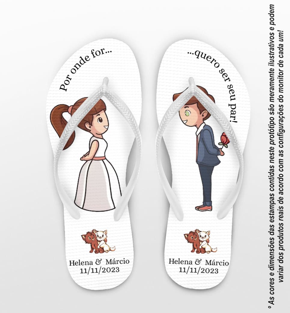 Chinelo Casamento Noivinhos Personalizado COD 12459