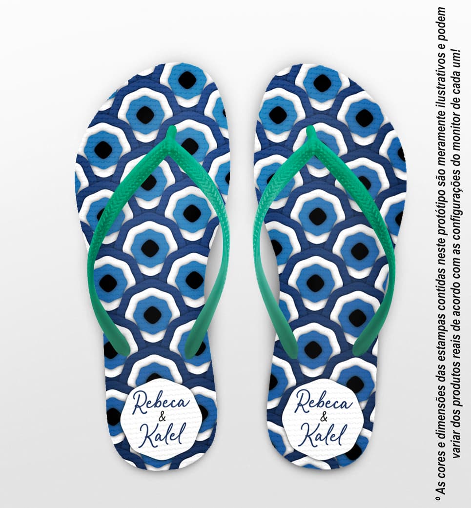 Chinelo Casamento Olho Grego Personalizado COD 12591