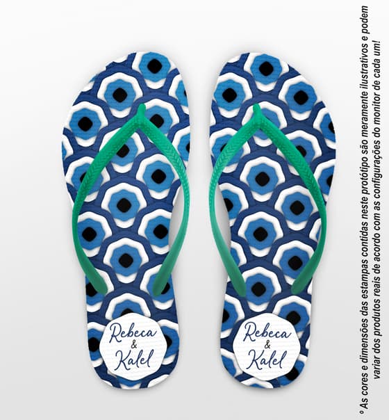 Chinelo Casamento Olho Grego Personalizado COD 12591