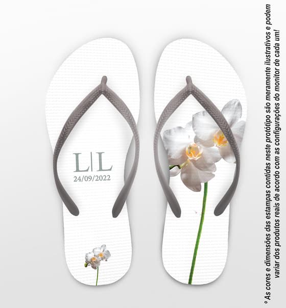 Chinelo Casamento Orquídea Personalizado COD 12332