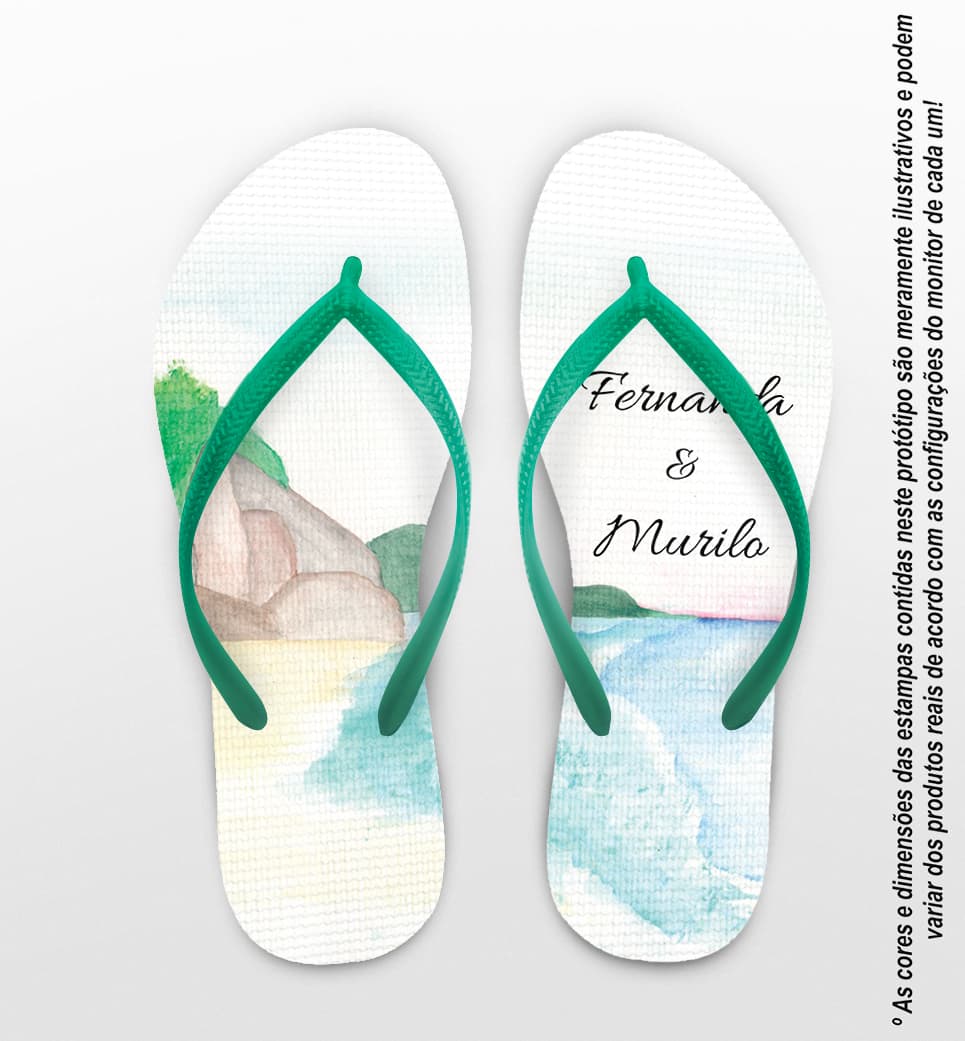 Chinelo Casamento Praia Personalizado COD 12344