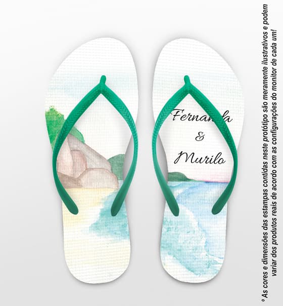 Chinelo Casamento Praia Personalizado COD 12344