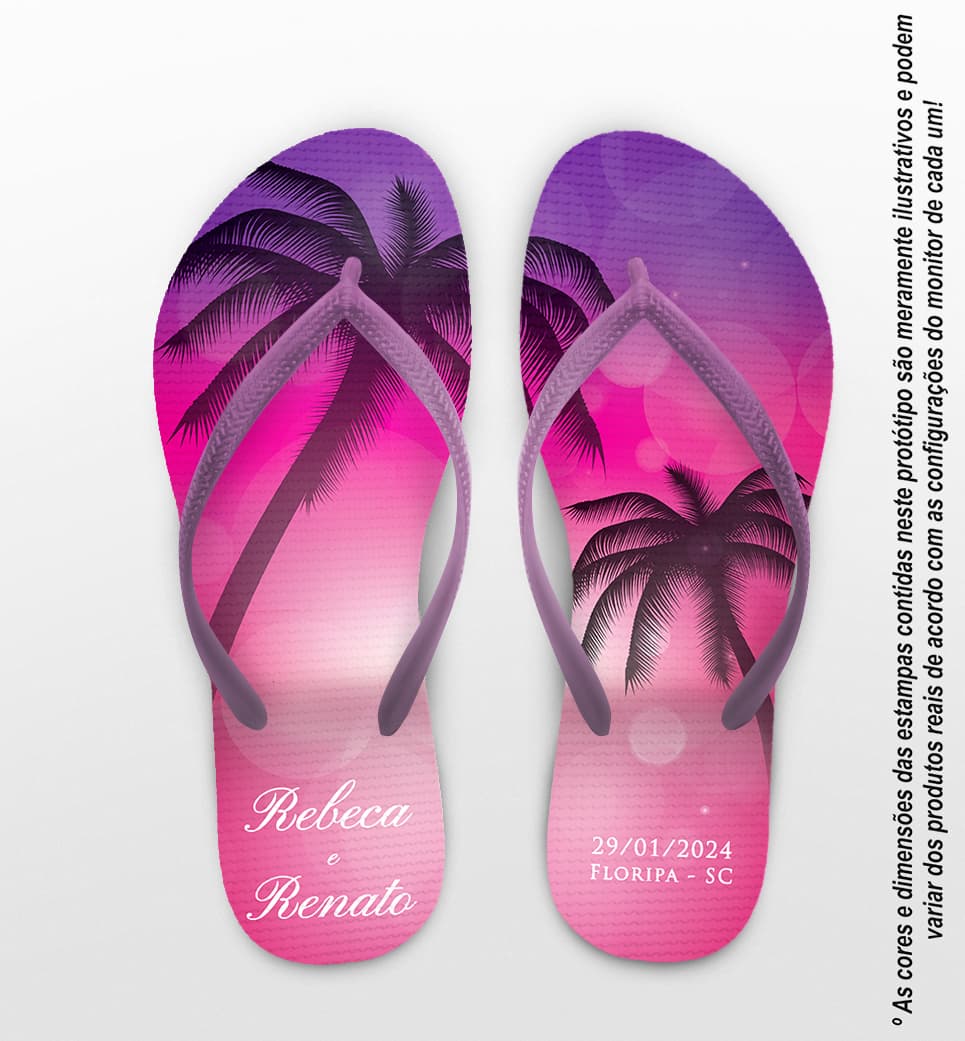 Chinelo Casamento Praia Personalizado COD 12414