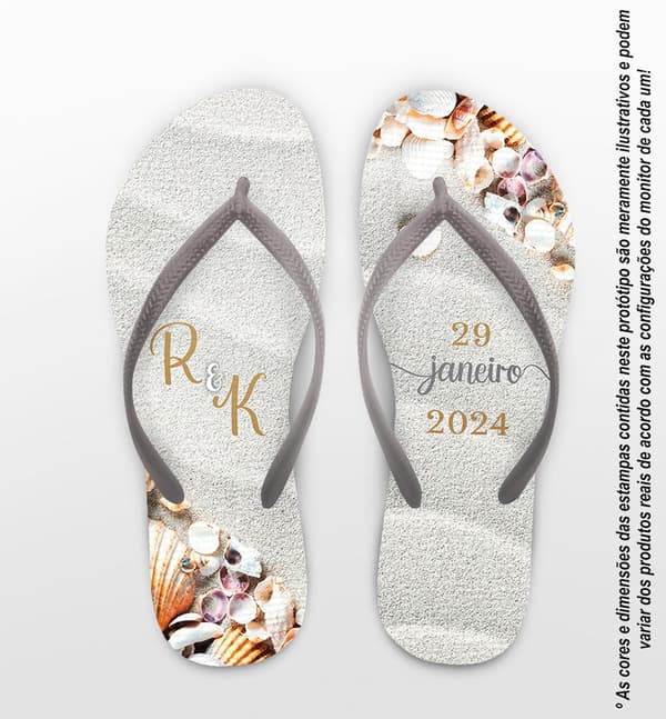 Chinelo Casamento Praia Personalizado COD 12438