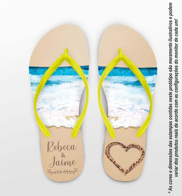 Chinelo Casamento Praia Personalizado COD 12440