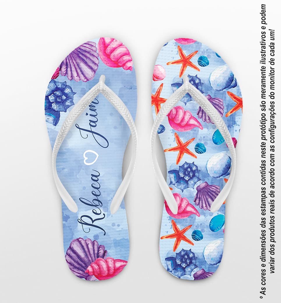 Chinelo Casamento Praia Personalizado COD 12445