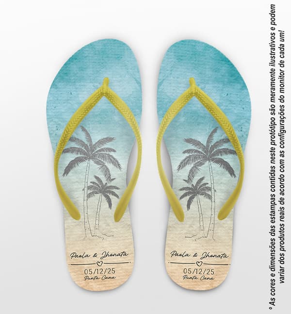 Chinelo Casamento Praia Personalizado COD 12742