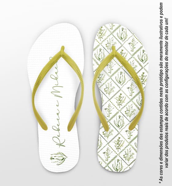 Chinelo Casamento Ramos Personalizado COD 12736