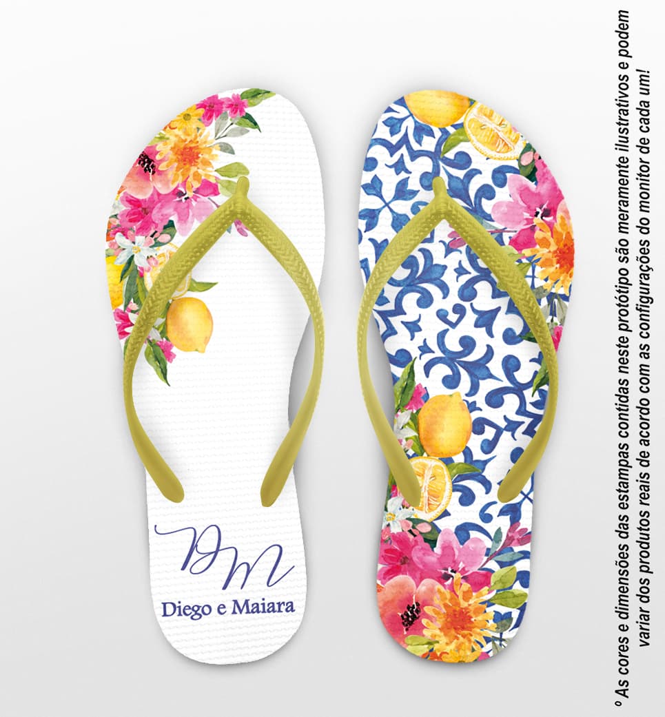Chinelo Casamento Tropical Personalizado COD 12691
