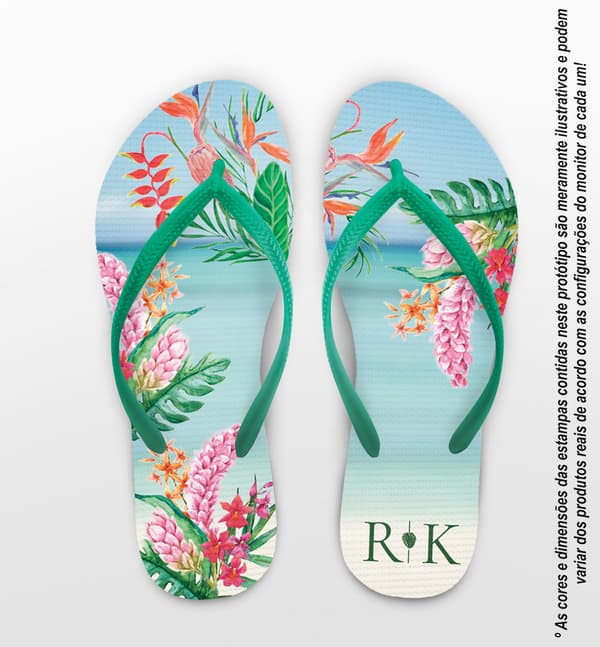 Chinelo Casamento Tropical Personalizado COD 12725