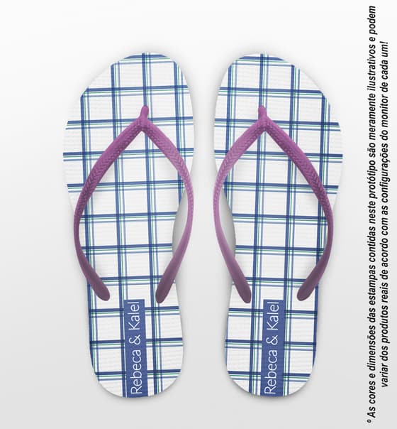 Chinelo Casamento Xadrez Personalizado COD 12593