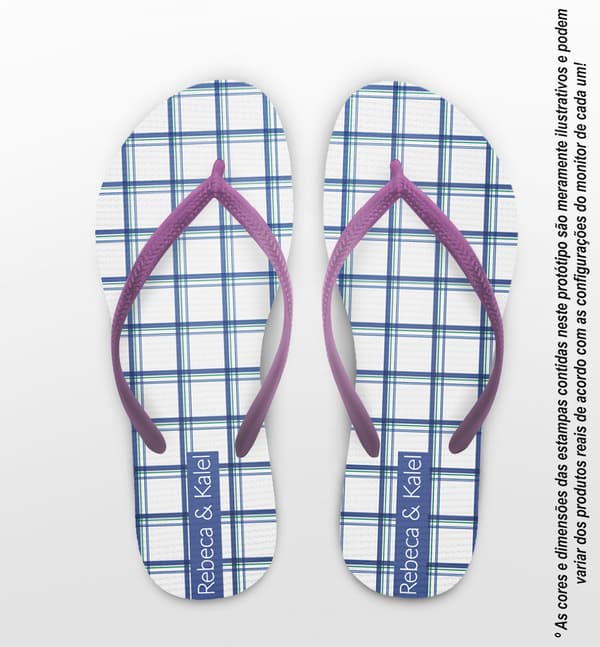 Chinelo Casamento Xadrez Personalizado COD 12593