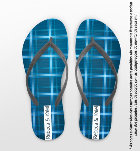 Chinelo Casamento Xadrez Personalizado COD 12594