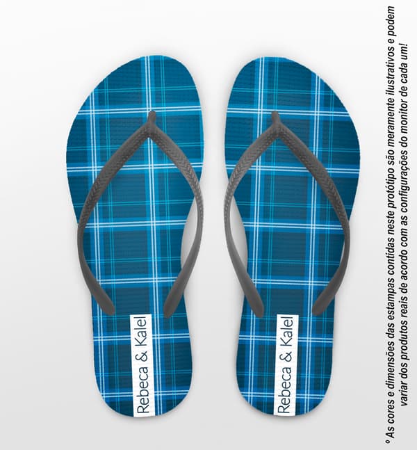 Chinelo Casamento Xadrez Personalizado COD 12594