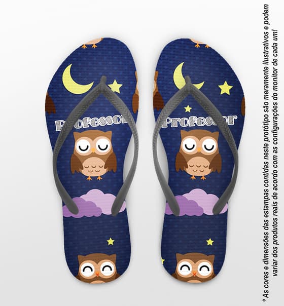 Chinelo Dia dos Professores Coruja, Personalizado - COD 2889