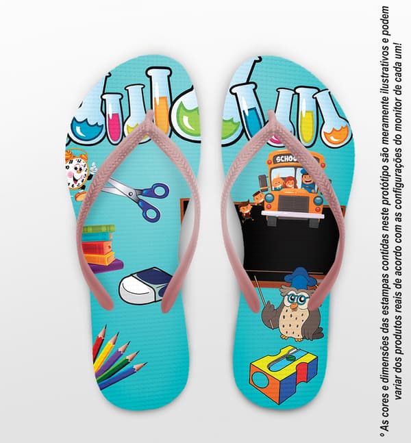 Chinelo Dia dos Professores Personalizado, Azul - COD 2900