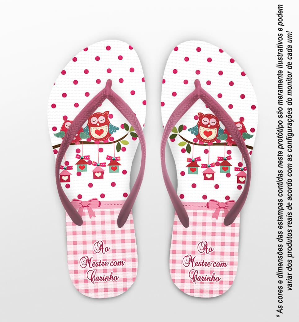 Chinelo Dia dos Professores Personalizado, Coruja - COD 2478