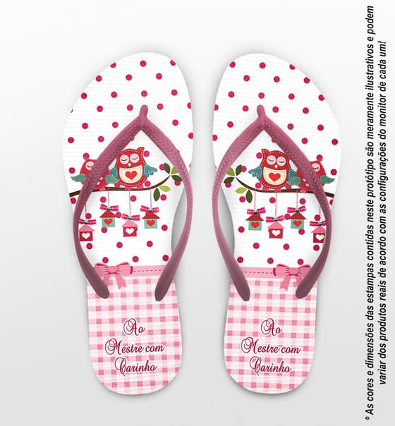 Chinelo Dia dos Professores Personalizado, Coruja - COD 2478