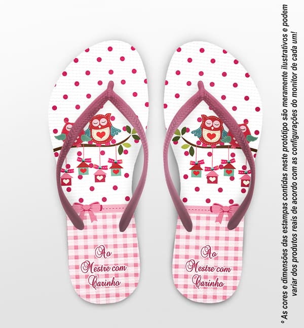 Chinelo Dia dos Professores Personalizado, Coruja - COD 2478