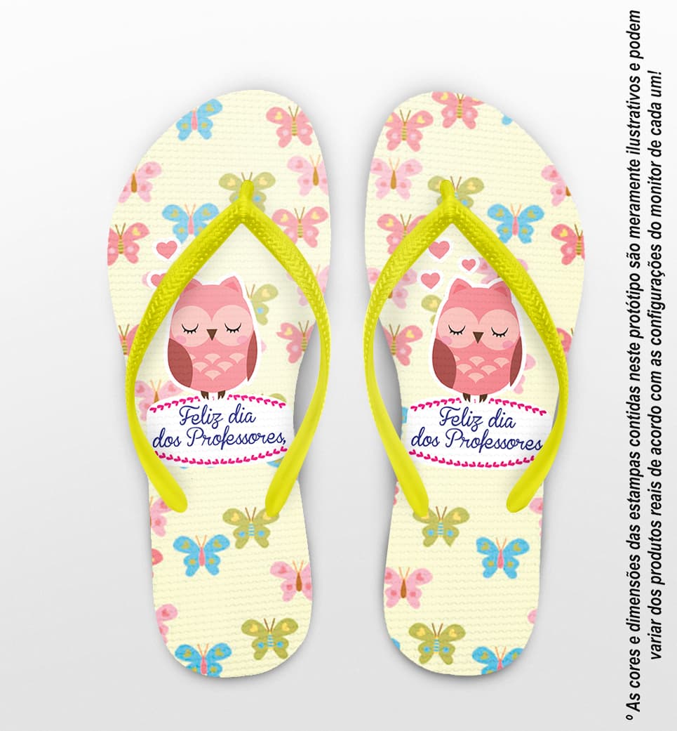 Chinelo Dia dos Professores Personalizado, Coruja - COD 2879