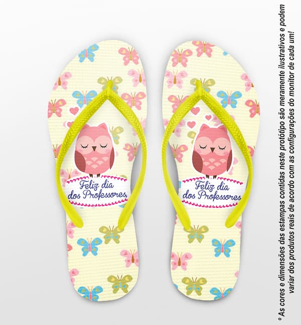 Chinelo Dia dos Professores Personalizado, Coruja - COD 2879