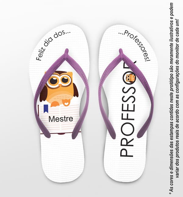Chinelo Dia dos Professores Personalizado, Coruja - COD 2885