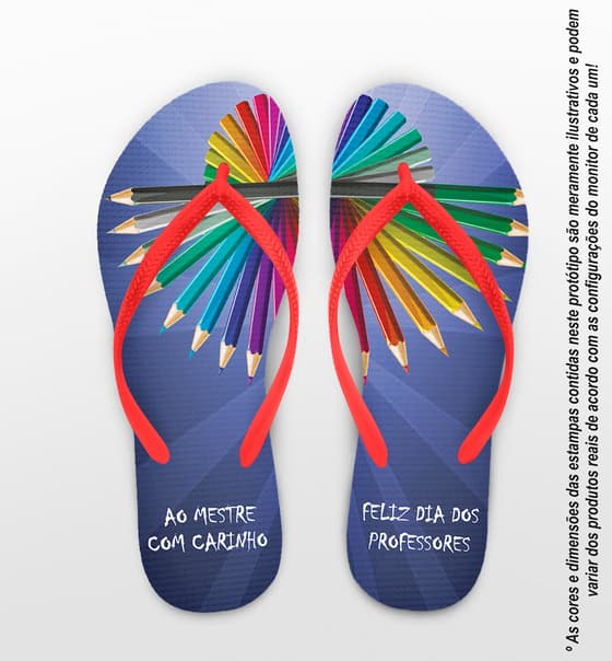 Chinelo Dia dos Professores Personalizado, Lápis - COD 2901