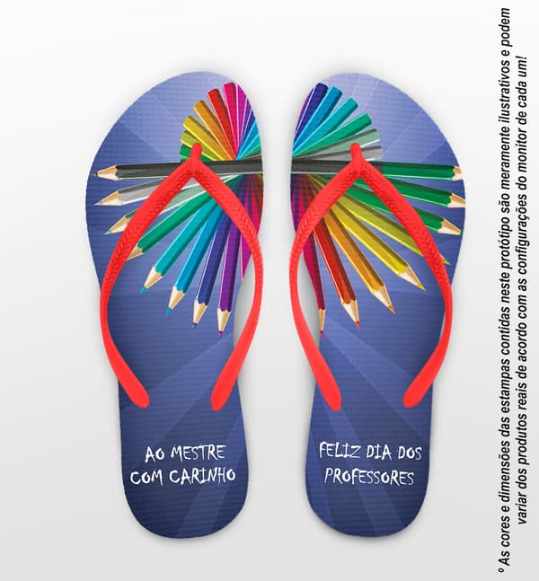 Chinelo Dia dos Professores Personalizado, Lápis - COD 2901