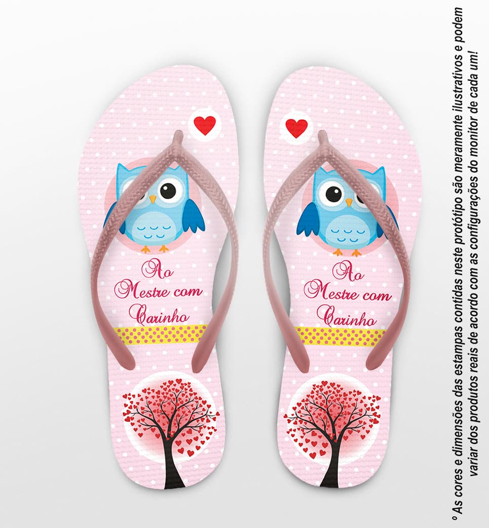 Chinelo Dia dos Professores Personalizado, Professora - COD 2477