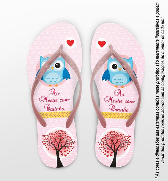 Chinelo Dia dos Professores Personalizado, Professora - COD 2477