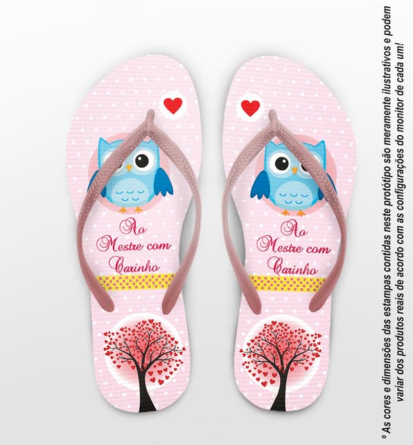 Chinelo Dia dos Professores Personalizado, Professora - COD 2477