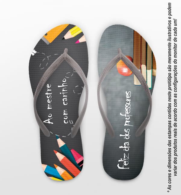 Chinelo Dia dos Professores, Quadro negro, Personalizado - COD 2899