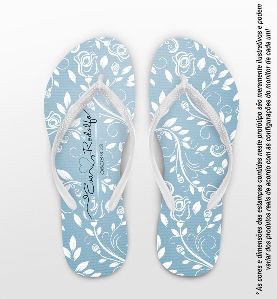 Chinelo Casamento Azul Serenity Personalizado COD 8204