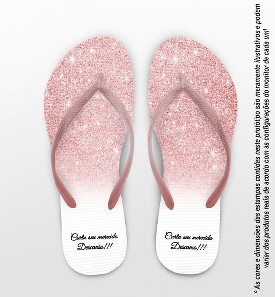 Chinelo Casamento Brilho Nude Personalizado COD 8023