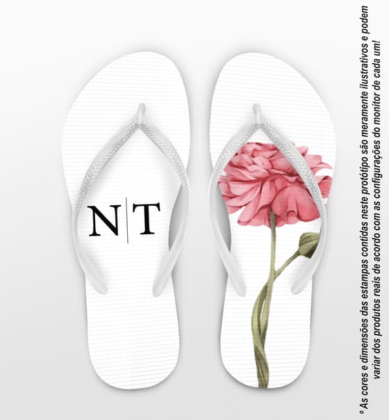 Chinelo Casamento com Flor Personalizado COD 9684