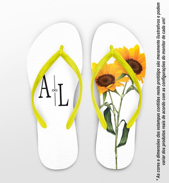 Chinelo Casamento com Girassol Personalizado COD 9495
