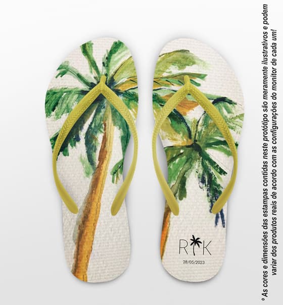 Chinelo Casamento Coqueiro Personalizado COD 10717