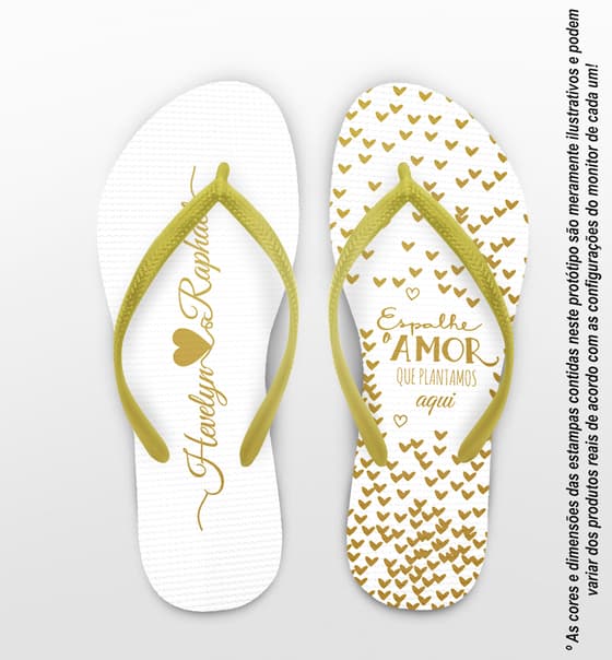 Chinelo Casamento Coração Frase COD 9801