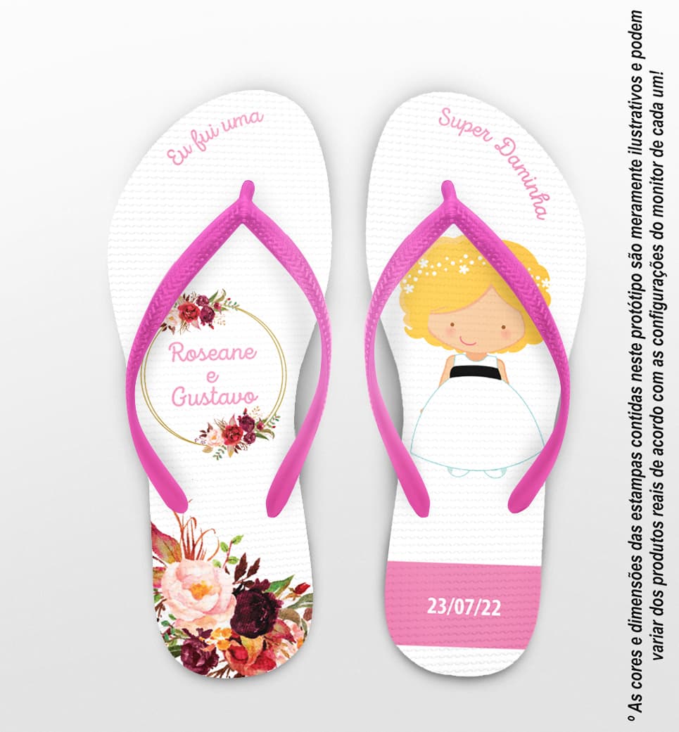 Chinelo Casamento Daminha Personalizado COD 10771