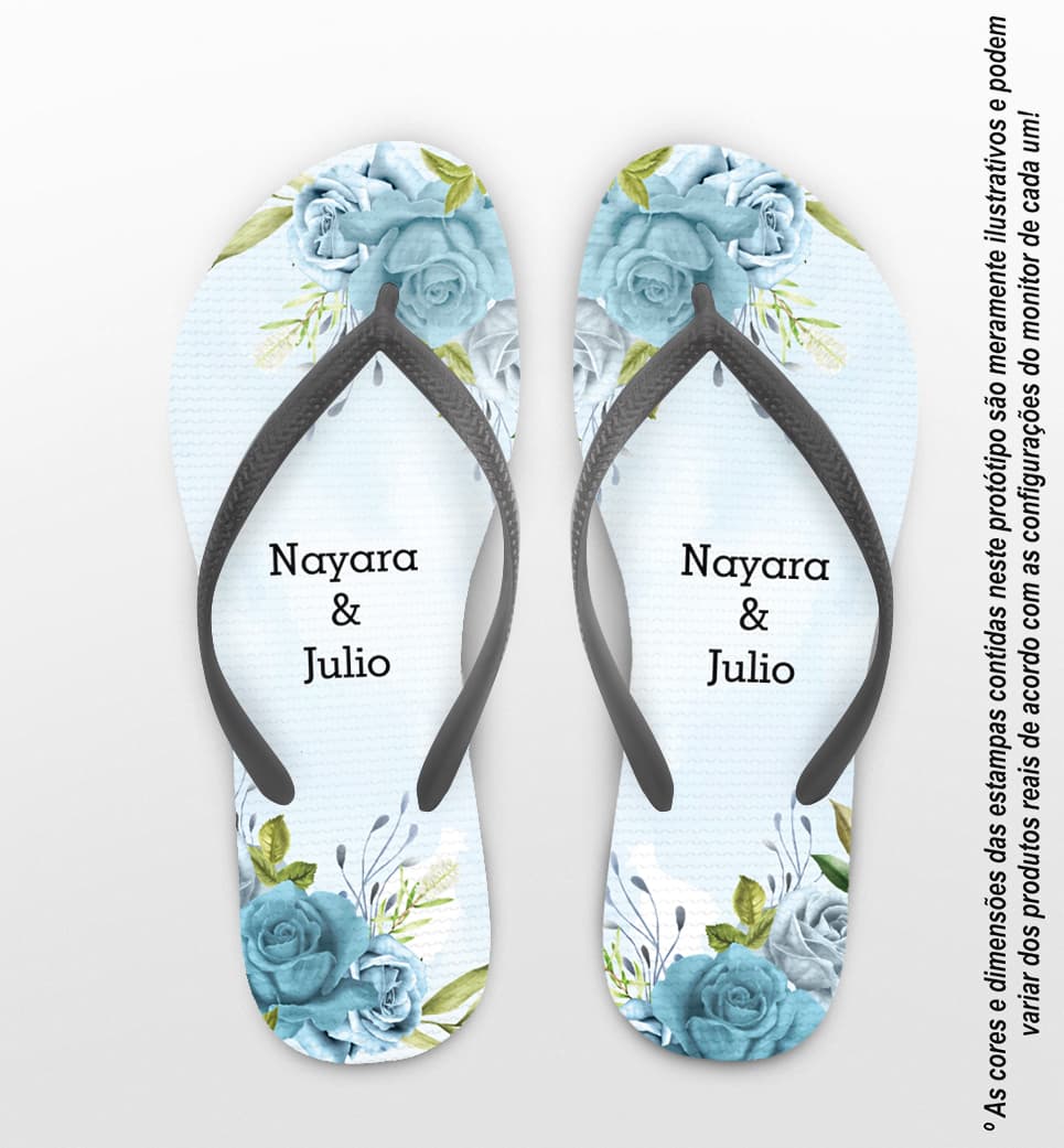 Chinelo Casamento Floral Personalizado COD 10729
