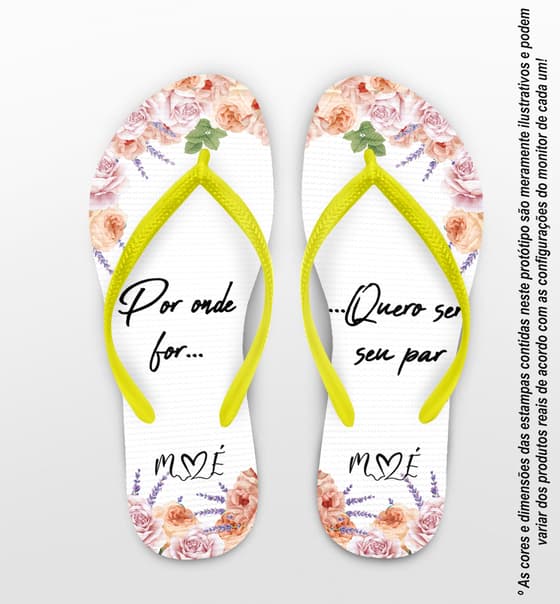 Chinelo Casamento Floral Personalizado COD 8175