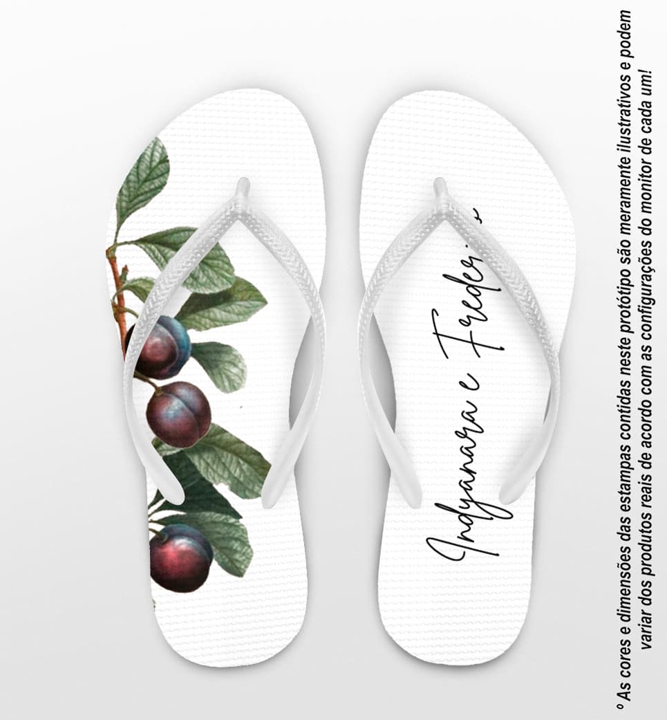 Chinelo Casamento Folhagem Personalizado COD 10712