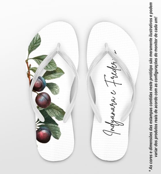 Chinelo Casamento Folhagem Personalizado COD 10712