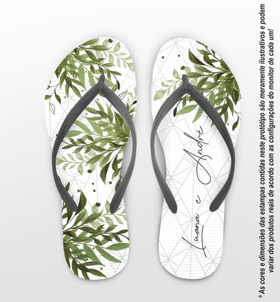Chinelo Casamento Folhagem Personalizado COD 10718