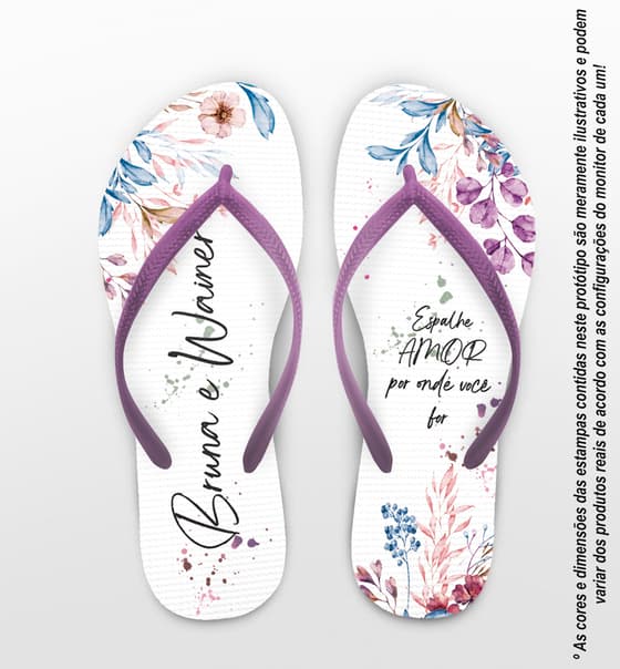 Chinelo Casamento Folhagem Personalizado COD 10734