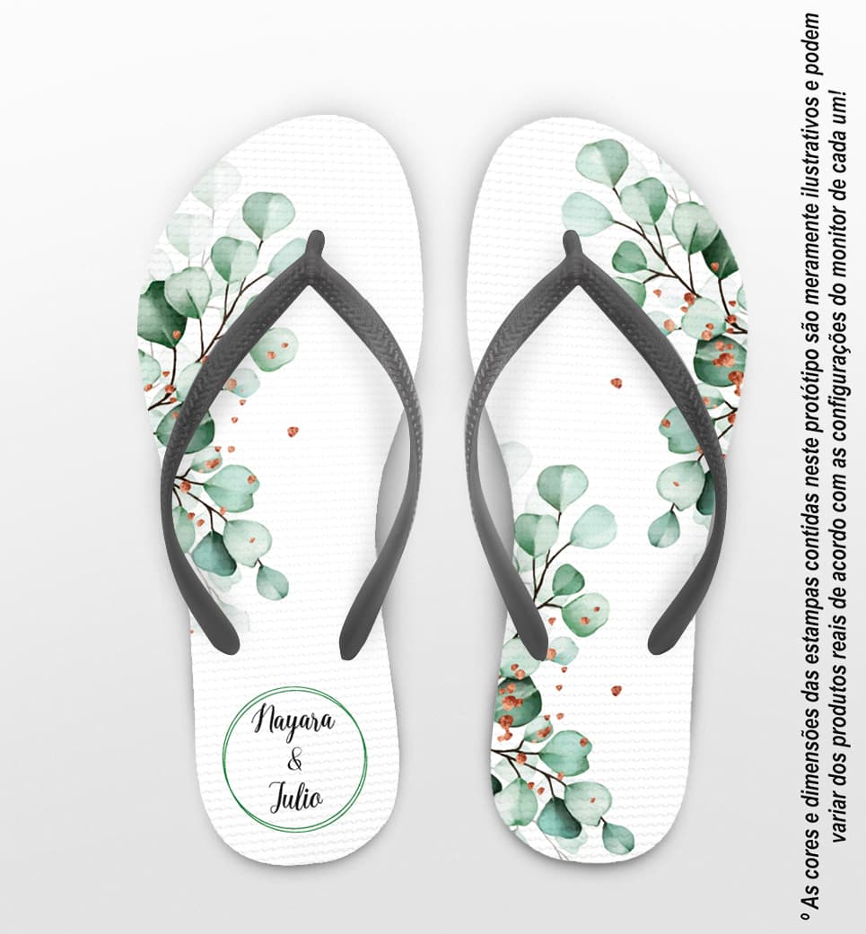 Chinelo Casamento Folhagem Personalizado COD 10760