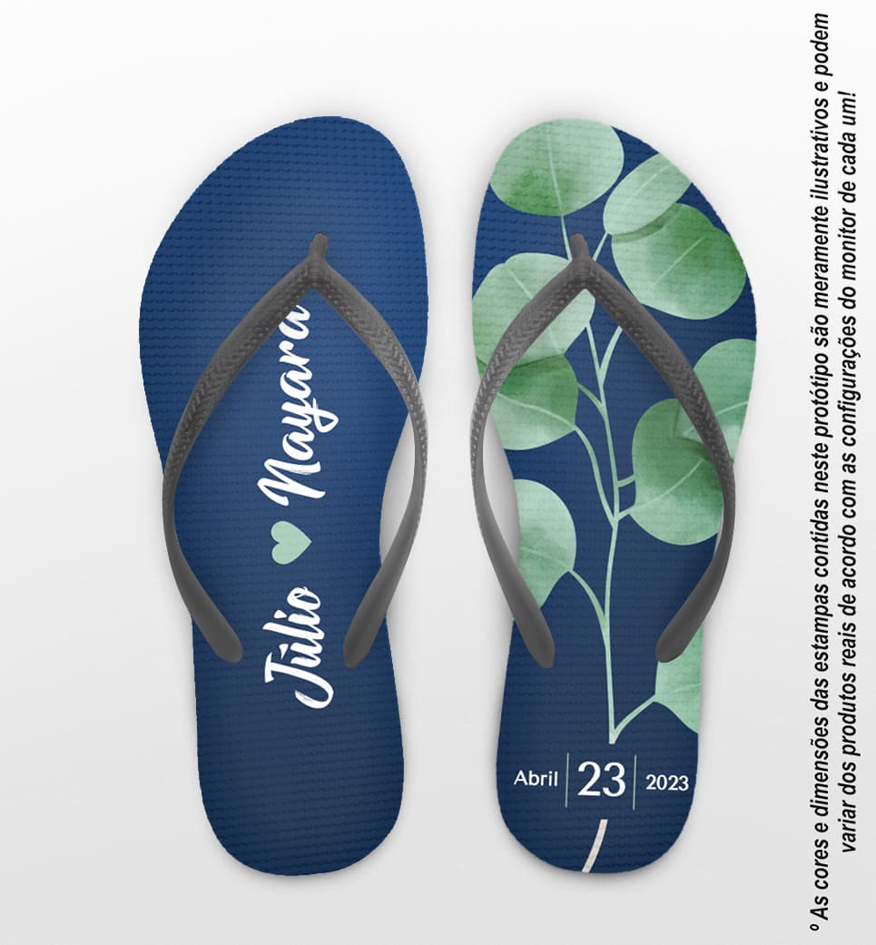 Chinelo Casamento Folhagem Personalizado COD 10767