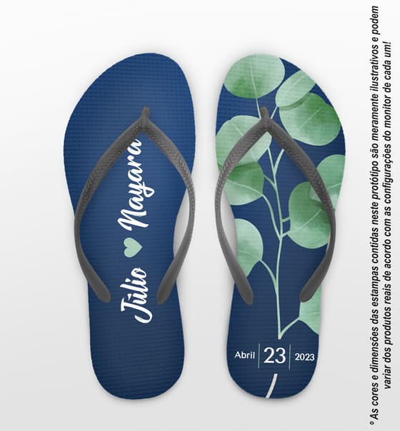 Chinelo Casamento Folhagem Personalizado COD 10767