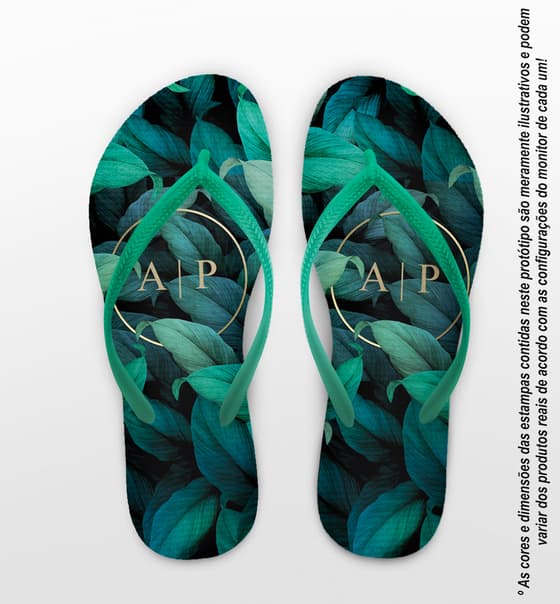 Chinelo Casamento Folhagens Personalizado COD 8181