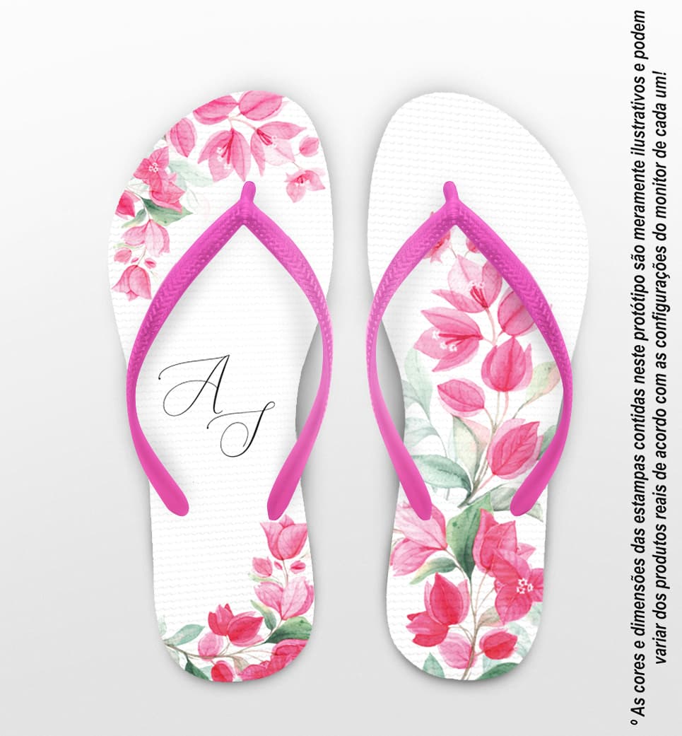 Chinelo Casamento Fúcsia Personalizado COD 10761